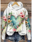 abordables Sweats à capuche-Femmes Sweat à capuche Graphique ancien Mode Western manche longue À capuche Hauts Réguliers Rue Tenue Quotidienne Fête Imprimé Poche Avant Blanche Jaune Gris foncé Rouge Marron Automne Hiver