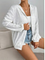 cheap Coats &amp; Trench Coats-Women&#039;s Casual Jacket Breathable Comfortable Zipper Casual Plain Vacation Street Casual Daily Wear Zipper Regular Hooded Regular Fit Long Sleeve Outerwear Black White Purple Summer Spring