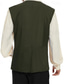 voordelige Gilets-Voor heren Vest Buiten Dagelijks Vintage Lente Herfst Veters Polyester Comfortabel Effen V-hals Normale pasvorm Donker Bruin Zwart Rood Licht Bruin Hesje