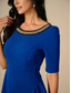 ieftine Rochii Party-Pentru femei Rochie Maxi Rochie cu Volane Elegant Fit regulat Culoare solidă Manșon scurt Stil Nautic Albastru regal