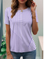 ieftine tricou Art &amp; Design-Pentru femei Tricou Grafic Stilat Clasic Casual Manșon scurt În V Topuri obișnuite Zilnic Imprimeu Galben Verde Deschis Roz Îmbujorat Albastru piscină Mov Vară Primăvară
