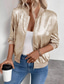 economico giacche casual-Per donna Giacca Casual Antivento Caldo Cerniera Casual Tinta unica Casuale Regolare Collo alla coreana Vestibilità regolare Manica Lunga Capispalla Champagne Autunno