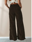 cheap Wide Leg &amp; High Waisted-Women&#039;s Wide Leg Chinos Fashion Casual Full Length High Waist Plain Pocket Comfy Soft Comfortable Micro-elastic Outdoor Street Black Blue Green Coffee Spring Fall Winter Loose Fit