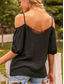 cheap Plain Tops-Women&#039;s Camisole Tank Top Solid Color Daily Casual Half Sleeve Strap Regular Tops Daily Lace Patchwork Black Red Brown Green Summer