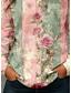 abordables T-shirt Boho-Femmes T-shirt Fleuri Graphique Plantes ancien Élégant Classique manche longue Col en V Encolure en V Hauts Réguliers Quotidien Imprimé Kaki Rose Bleu clair Printemps Automne