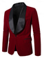billige Blazere for menn-herre fløyelsblazerjakke festkveldsklær smokinger elegant varm høst &amp;vinter ensfarget enkeltspent blazer med én knapp i burgunder
