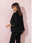 baratos Fatos Femininos-Mulheres Ternos de 2 peças Formal Convidado do casamento Noite Formal Elegante Manga Longa Longo Lapela de pico Não Trespassado
