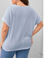 abordables T-shirt grande taille-Femmes Grande taille Hauts T-shirt Couleur Unie Manche Courte Col en V Occasionnel Quotidien Polyester Été Printemps Noir Blanche