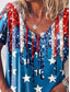 cheap Independence Day Top-Women&#039;s Patriotic  T Shirt Graphic Flag Stylish Casual Short Sleeve V Neck Regular Tops Daily Print Royal Blue Blue Fuchsia Green Summer Spring