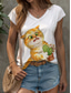 cheap Animals Tank Top-Kayomi Harai Women&#039;s Animal Cat Camisole Tank Top Graphic  Vintage Stylish Classic Sleeveless Short Sleeve V Neck Regular Tops Daily Print Light Blue Summer Spring