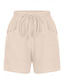 cheap Plain Cotton Linen Pant-Women&#039;s Chinos Shorts Basic Casual Short Medium Waist Plain Pocket Drawstring Comfort Outdoor Micro-elastic Vacation Street Daily Navy Black Beige Summer Spring Regular Fit