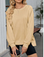 cheap Plain Tops-Women&#039;s Blouse Solid Color Stylish Casual Long Sleeve Crew Neck Regular Tops Daily Pink Blue Khaki Gray Summer Spring