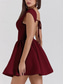 cheap Plain Dress-Women&#039;s Mini Dress Fit And Flare Dress Elegant Party Cocktail Wedding Outdoor Party Regular Fit Solid Color Sleeveless Crew Neck Black White Wine Summer