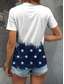 abordables Top jour de l’indépendance-Jour de l&#039;Indépendance T-Shirt Femme Patriote Quatrième Juillet Graphic Coeur Drapeau Américain Vintage Élégant Classique À Manches Courtes Col V Regular Tops Quotidien Imprimé Blanc Rose Rouge Bleu