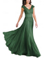 cheap Floor Length-A-Line Mother of the Bride Dress Elegant Simple V Neck Floor Length Chiffon Sleeveless with Solid Color