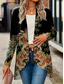 billiga Kappor och trenchcoats-Dam Vardaglig jacka Andningsfunktion Bekväm Mönster Vintage Ledigt Blommig Semester Gata Ledigt Dagliga kläder Öppen front Normal Kraglös Normal Långärmad Ytterkläder Svartvit Svart Gul Sommar Vår