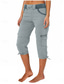 cheap Pants-Women&#039;s Cargo Pants Vacation Fashion Streetwear Calf-Length High Waist Plain Pocket Comfy Soft Comfortable Micro-elastic Outdoor Street Yellow-Brown Black White Orange Summer Regular Fit