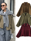 cheap Casual Jackets-Women&#039;s Casual Jacket Comfortable Breathable Pocket Buttons Casual Plain Vacation Street Casual Daily Wear Zipper Short Turndown Regular Fit Long Sleeve Outerwear Black Wine Orange Summer Spring