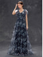 tanie Półformalny / Koktajl-Suknie Quinceanera A-Line Elegancka Suknia Formalna Ślubna Długość do Podłogi Bez Rękawów Dekolt w Kształcie V Chiffon z Kwiatowym Wzorem