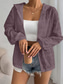 cheap Coats &amp; Trench Coats-Women&#039;s Casual Jacket Breathable Comfortable Zipper Casual Plain Vacation Street Casual Daily Wear Zipper Regular Hooded Regular Fit Long Sleeve Outerwear Black White Purple Summer Spring