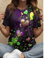 cheap Floral tee-Women&#039;s T Shirt Heart Floral Graphic Vintage Stylish Classic Short Sleeve Crew Neck Round Neck Regular Tops Daily Print Pink Red Blue Purple Brown Summer