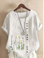 abordables Chemises-Femmes Chemises en coton et lin Fleuri Graphique Élégant ancien Tropical Sans manches Manche Courte Col ras du cou Hauts Réguliers Quotidien Fête Vêtements de vacances Boutons Blanche Jaune Rose