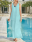 cheap Floor Length-Beach Wedding Sheath Mother of the Bride Dress Wedding Guest Elegant Simple V Neck Ankle Length Chiffon Sleeveless with Tier Solid Color free custom size