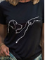 cheap Animals tee-Women&#039;s T Shirt Graphic Animal Dog Vintage Stylish Classic Short Sleeve Crew Neck Round Neck Regular Tops Daily Weekend Print Black and White White / Black White Pink Red Summer Spring
