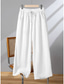abordables Pantalon uni en coton et lin-Femmes Pantalon sarouel Vacances ancien Style Ethnique Longueur complète Taille haute Uni Confortable Respirabilité Doux Micro-Élastique Formel Vacances Rue Noir Blanche Kaki Beige Été Printemps