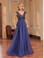 cheap BLUE-A-Line Quinceanera Dresses Elegant Dress Formal Wedding Floor Length Sleeveless V Neck Tulle V Back with Sequin