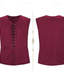 voordelige Gilets-Voor heren Vest Buiten Dagelijks Vintage Lente Herfst Veters Polyester Comfortabel Effen V-hals Normale pasvorm Donker Bruin Zwart Rood Licht Bruin Hesje