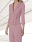 cheap Mom&#039;s Pant Suits-Women&#039;s Suits Top Mother of the Bride Elegant V Neck 3/4 Length Sleeve Included with Buttons
