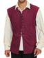 voordelige Gilets-Voor heren Vest Buiten Dagelijks Vintage Lente Herfst Veters Polyester Comfortabel Effen V-hals Normale pasvorm Donker Bruin Zwart Rood Licht Bruin Hesje