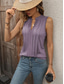 economico Canotta Semplice-Per donna Canotta a canotta Tinta unica Quotidiano Casual Senza Maniche Scollo a V Top Regolari Quotidiano Viola Verde Albicocca Grigio Estate Primavera