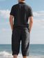 voordelige Vakantie-Voor heren Poloshirts Golfshirt Buiten Alledaagse kleding Revers Korte mouw Modieus Hawaii Effen 2-stuks Zomer Normale pasvorm Zwart Wit Marineblauw Khaki Leger Groen Licht Luchtblauw Poloshirts