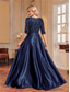 cheap BLACK-A-Line Quinceanera Dresses Elegant Dress Formal Wedding Floor Length Long Sleeve V Neck Polyester with Sequin 2025