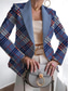cheap Blazers &amp; Suits-Women&#039;s Blazer Comfortable Breathable Print Casual Geometric Office Street Casual Daily Wear Open Front Regular Notch Lapel Regular Fit Long Sleeve Outerwear White Pink Blue Spring Fall