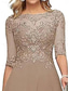 billige Gulvlengde-A-Linje Brudens Mor Klær Formell Bryllupsgjest Elegant Crew Neck Gulvlengde Chiffon Halv Erme med Ensfarget