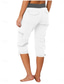 cheap Pants-Women&#039;s Cargo Pants Vacation Fashion Streetwear Calf-Length High Waist Plain Pocket Comfy Soft Comfortable Micro-elastic Outdoor Street Yellow-Brown Black White Orange Summer Regular Fit