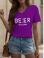 cheap Humor&amp;Quotes tee-Oktoberfest Women&#039;s T Shirt Graphic Letter Vintage Stylish Classic Short Sleeve V Neck Regular Tops Daily Print Black White Yellow Red Blue Summer Spring