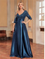 cheap BLACK-A-Line Quinceanera Dresses Elegant Dress Formal Wedding Floor Length Long Sleeve V Neck Polyester with Sequin 2025