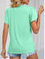 cheap Plain tee-Women&#039;s T Shirt Plain Fashion Stylish Classic Short Sleeve V Neck Regular Tops Daily Weekend Patchwork Light Green Blue Green Gray Summer Spring