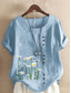 abordables Chemises-Femmes Chemises en coton et lin Fleuri Graphique Élégant ancien Tropical Sans manches Manche Courte Col ras du cou Hauts Réguliers Quotidien Fête Vêtements de vacances Boutons Blanche Jaune Rose