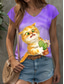 cheap Animals Tank Top-Kayomi Harai Women&#039;s Animal Cat Camisole Tank Top Graphic  Vintage Stylish Classic Sleeveless Short Sleeve V Neck Regular Tops Daily Print Light Blue Summer Spring