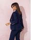 baratos Fatos Femininos-Mulheres Ternos de 2 peças Formal Convidado do casamento Noite Formal Elegante Manga Longa Longo Lapela de pico Não Trespassado