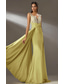 preiswerte GELB-Gelbes Kleid mit abnehmbaren Ärmeln Meerjungfrau-/Trumpet-Abendkleid elegantes Kleid formelle Hochzeit Sweep-/Bürstenzug langer Ärmel V-Ausschnitt Chiffon geraffte Details mit perlenbestickter