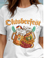 cheap Humor&amp;Quotes tee-Oktoberfest Women&#039;s T Shirt Graphic Letter Vintage Stylish Classic Short Sleeve Crew Neck Round Neck Regular Tops Daily Weekend Print Black White Yellow Red Blue Summer Spring