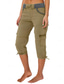 cheap Pants-Women&#039;s Cargo Pants Vacation Fashion Streetwear Calf-Length High Waist Plain Pocket Comfy Soft Comfortable Micro-elastic Outdoor Street Yellow-Brown Black White Orange Summer Regular Fit