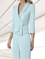 cheap Mom&#039;s Pant Suits-Women&#039;s Suits Top Mother of the Bride Elegant V Neck 3/4 Length Sleeve Included with Buttons