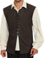 voordelige Gilets-Voor heren Vest Buiten Dagelijks Vintage Lente Herfst Veters Polyester Comfortabel Effen V-hals Normale pasvorm Donker Bruin Zwart Rood Licht Bruin Hesje